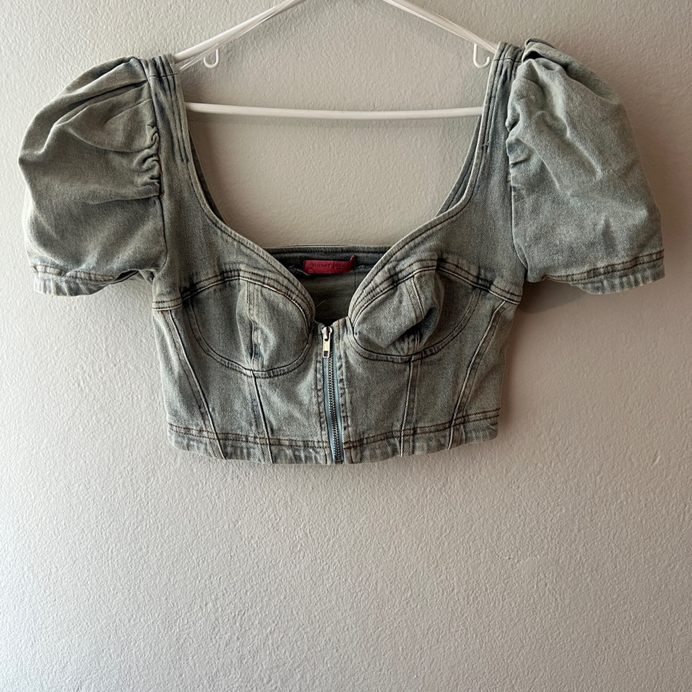 DENIM CROP TOP